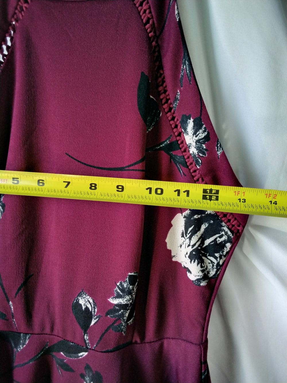 B Darlin Burgundy Floral Halter Skater Dress - Picture 9 of 15